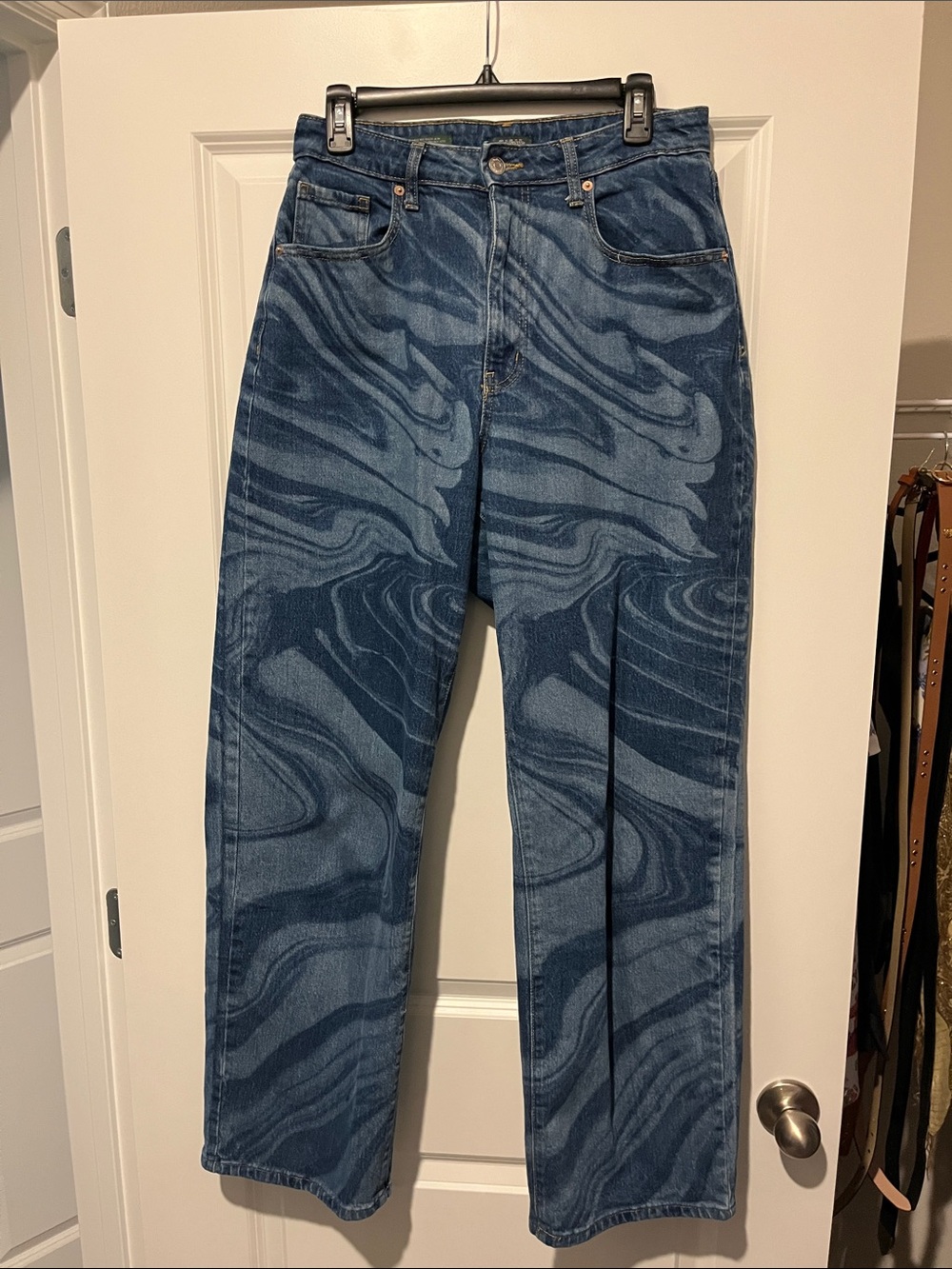 wild fable Blue Marble-Print Relaxed Jeans